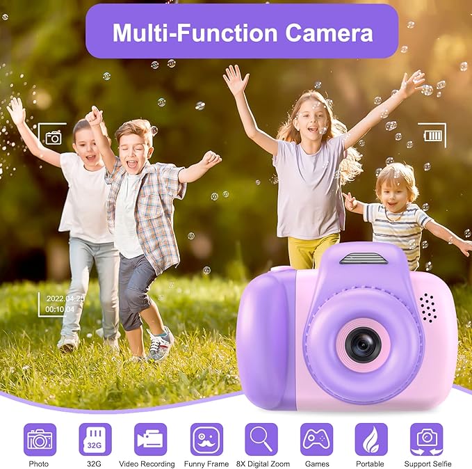 LeaderPro Kids Camera, 26MP Children Digital Selfie Cameras 1080P for Birthday Christmas Toy Cameras for Toddler -