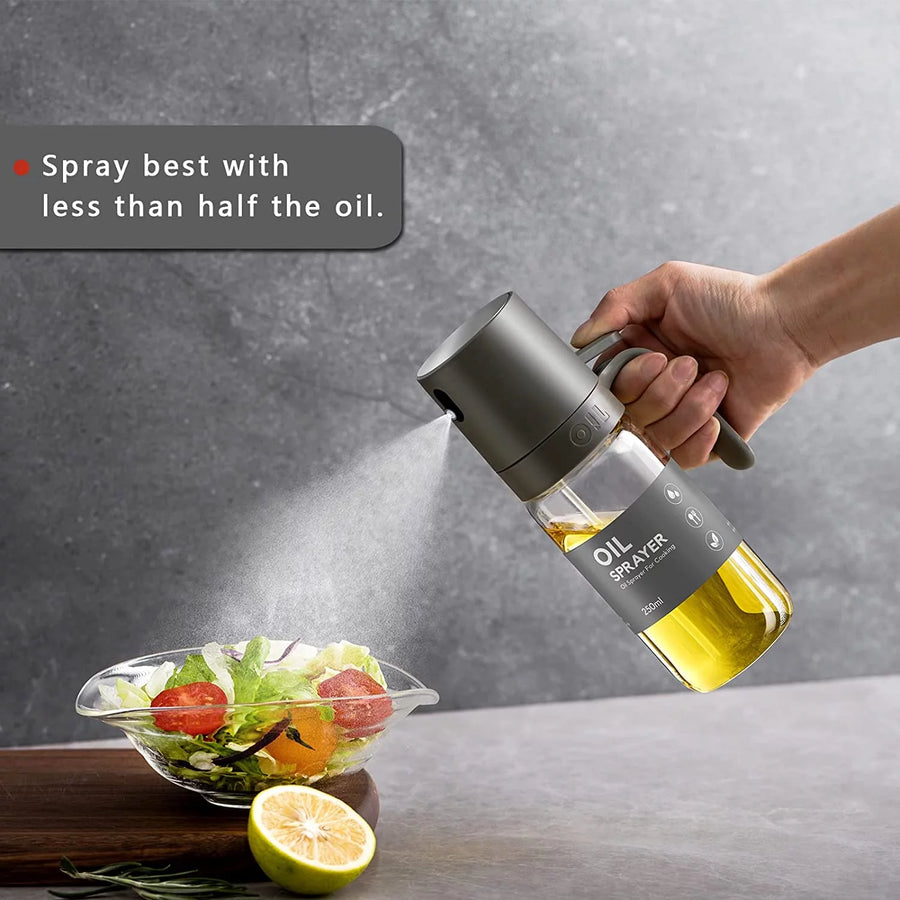 Oil Sprayer for Cooking,LeaderPro Olive Oil Sprayer Mister,8.5OZ Oil Spray Bottle,Kitchen Gadgets for Air Fryer,Canola Oil Spritzer for Salad Making,Baking,Frying,BBQ