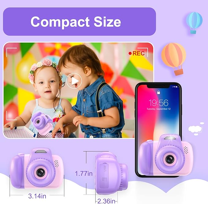 LeaderPro Kids Camera, 26MP Children Digital Selfie Cameras 1080P for Birthday Christmas Toy Cameras for Toddler -